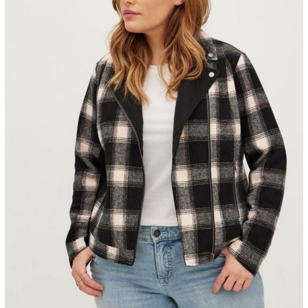 Torrid Flannel Moto Jacket